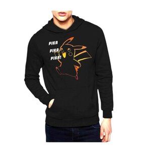 Pokemon Pikachu Pika Pika Pika Graphic Pullover Long Sleeve Hoodie Size Medium